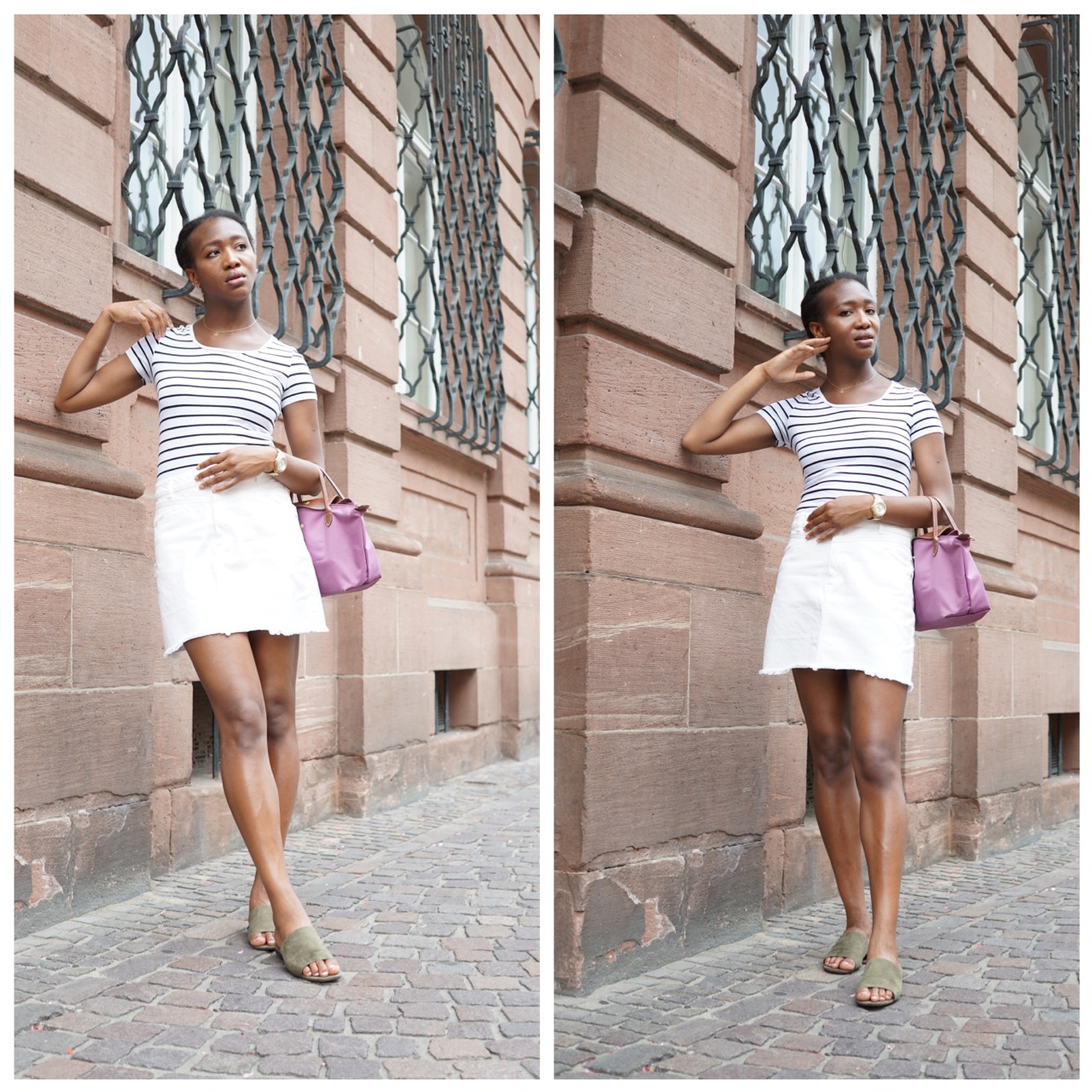 About Jey White Denim Skirt