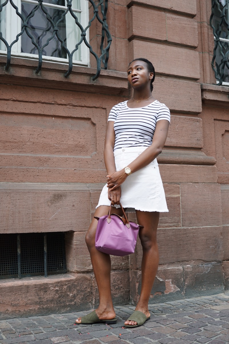 White Denim Skirt