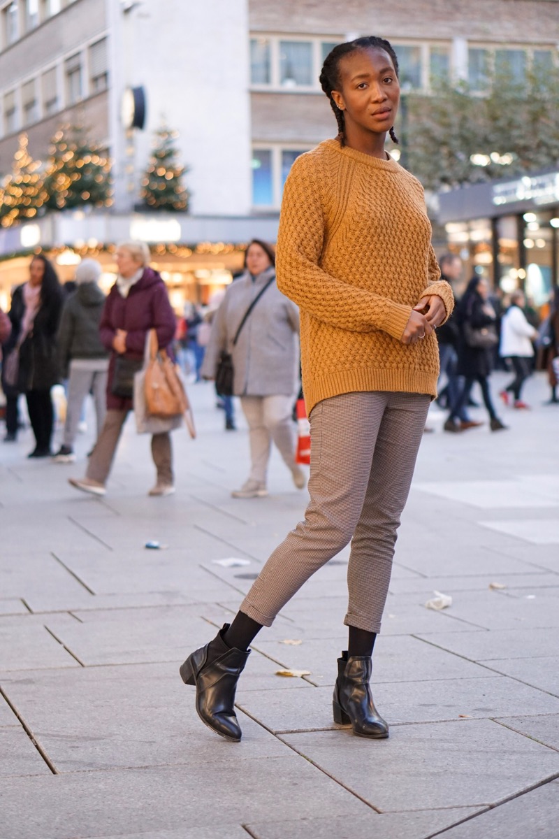 Mustard boots shop outfit